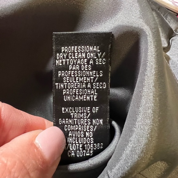 MONIQUE LHUILLIER Bridesmaids One Shoulder Pleated Slate Color A Line Dress - Picture 7 of 11